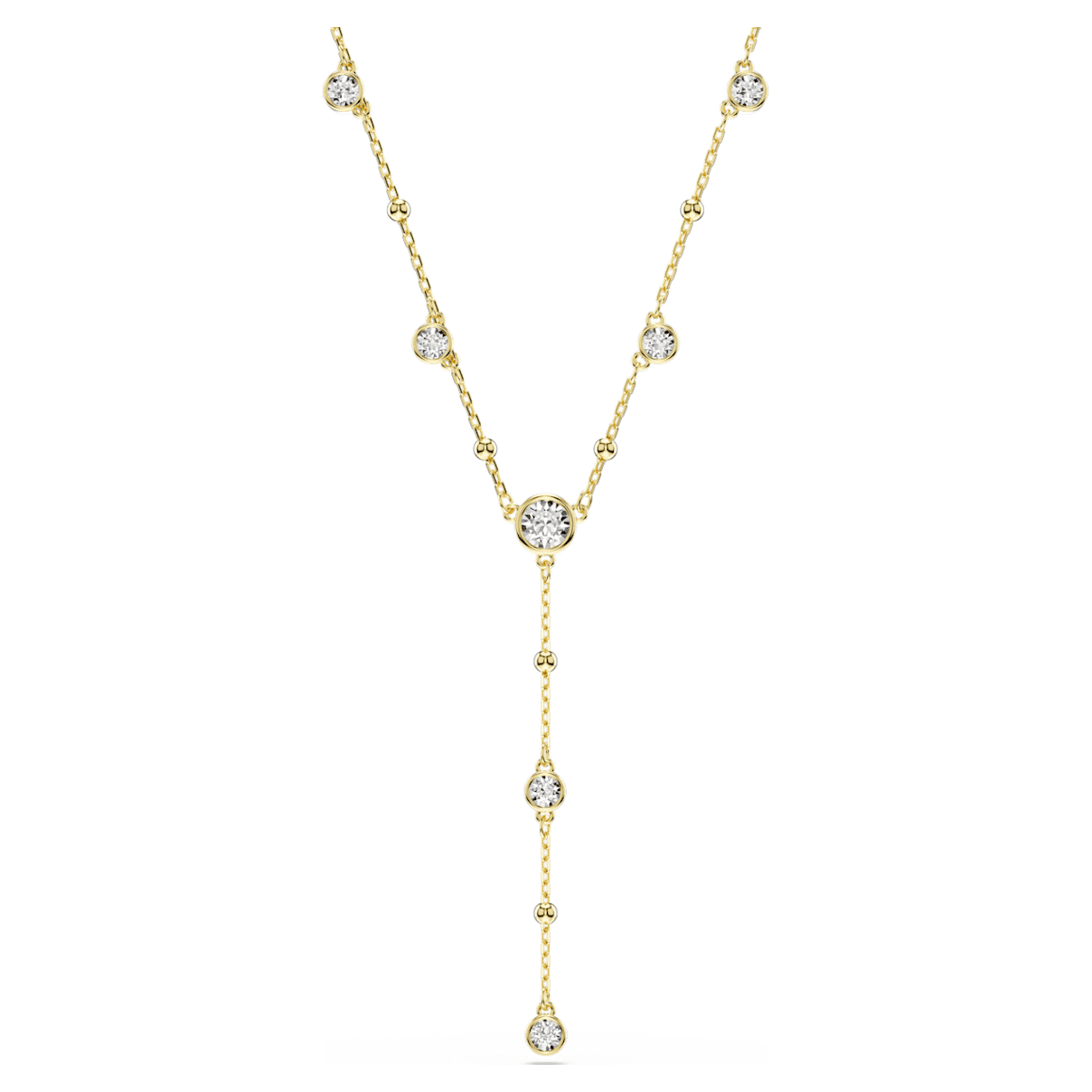 Imber Y-Halskette, Rundschliff, Weiß, 18K Goldbeschichtet Unisex OS