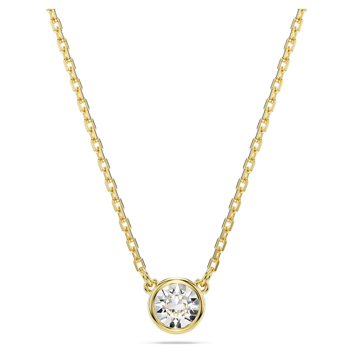 

Imber pendant, Round cut, White, Gold-tone plated