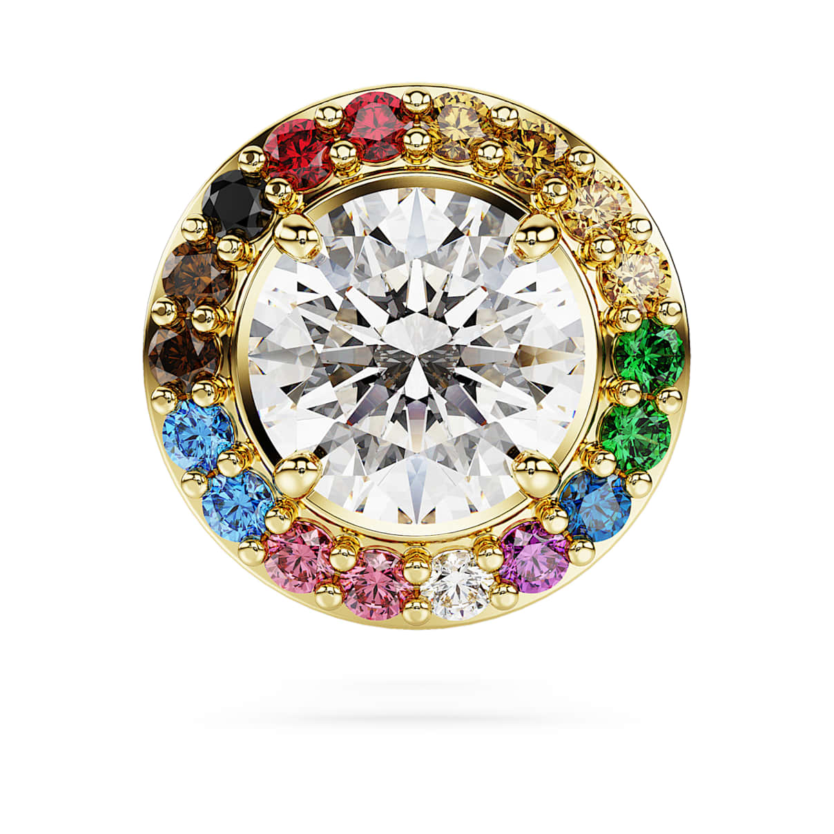 

Matrix tack pin, Round cut, Multicolored, Gold-tone plated