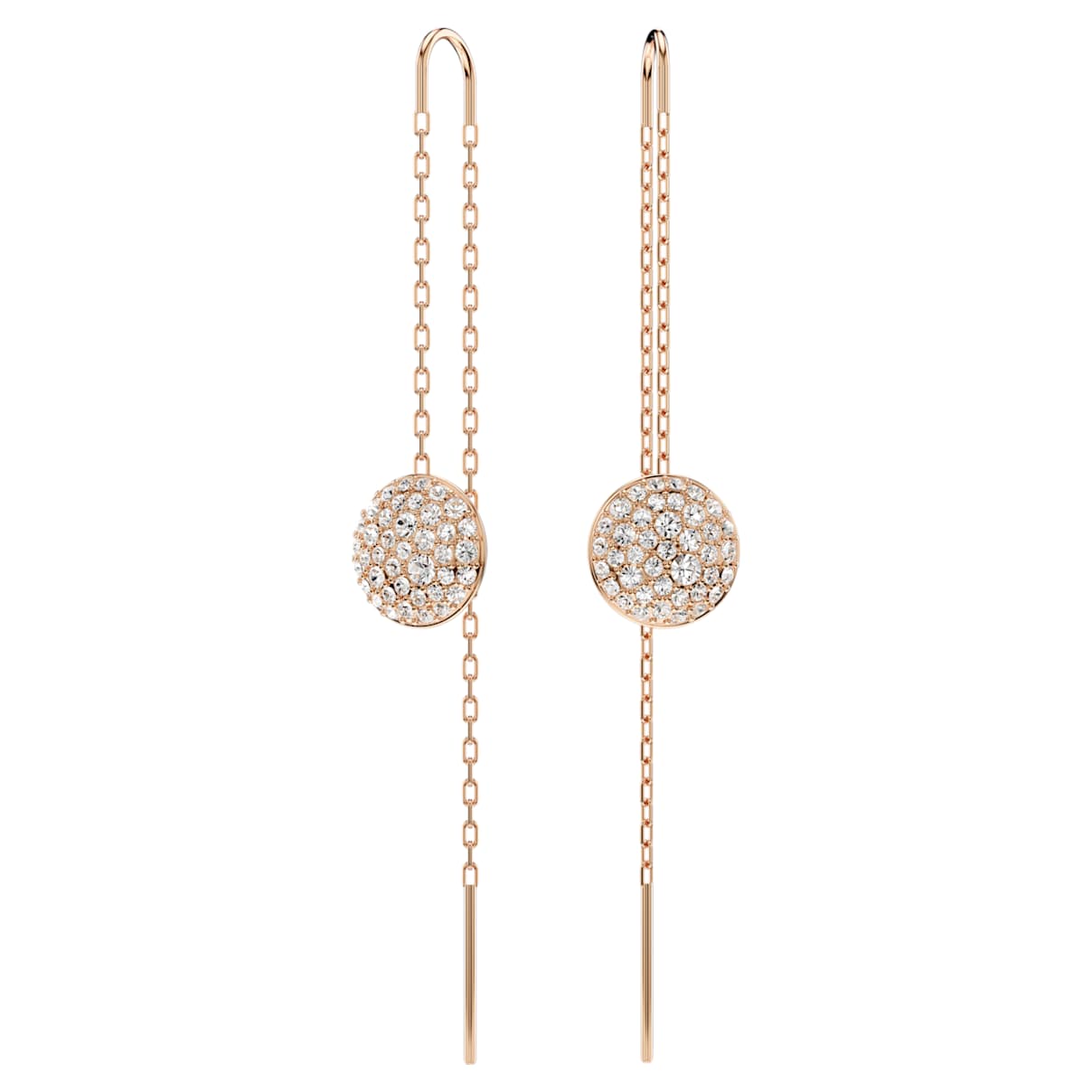 Sublima drop earrings, White, Rose gold-tone plated