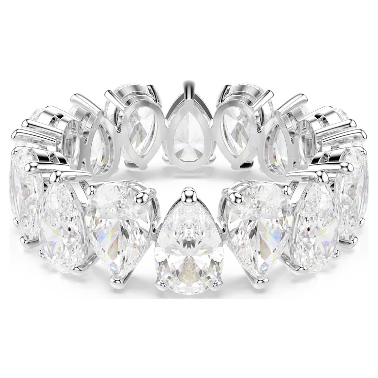 

Matrix Vittore ring, Pear cut, White, Silver-tone finish