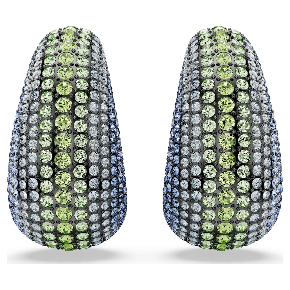 

Sublima clip earrings, Round cut, Large, Multicoloured, Ruthenium plated