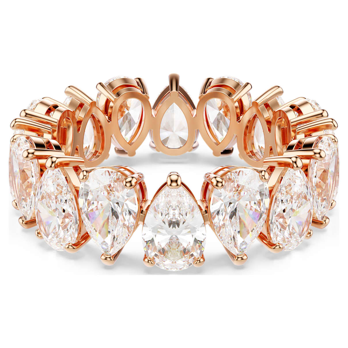 

Anillo Matrix Vittore, Talla pera, Blanco, Acabado tono oro rosa