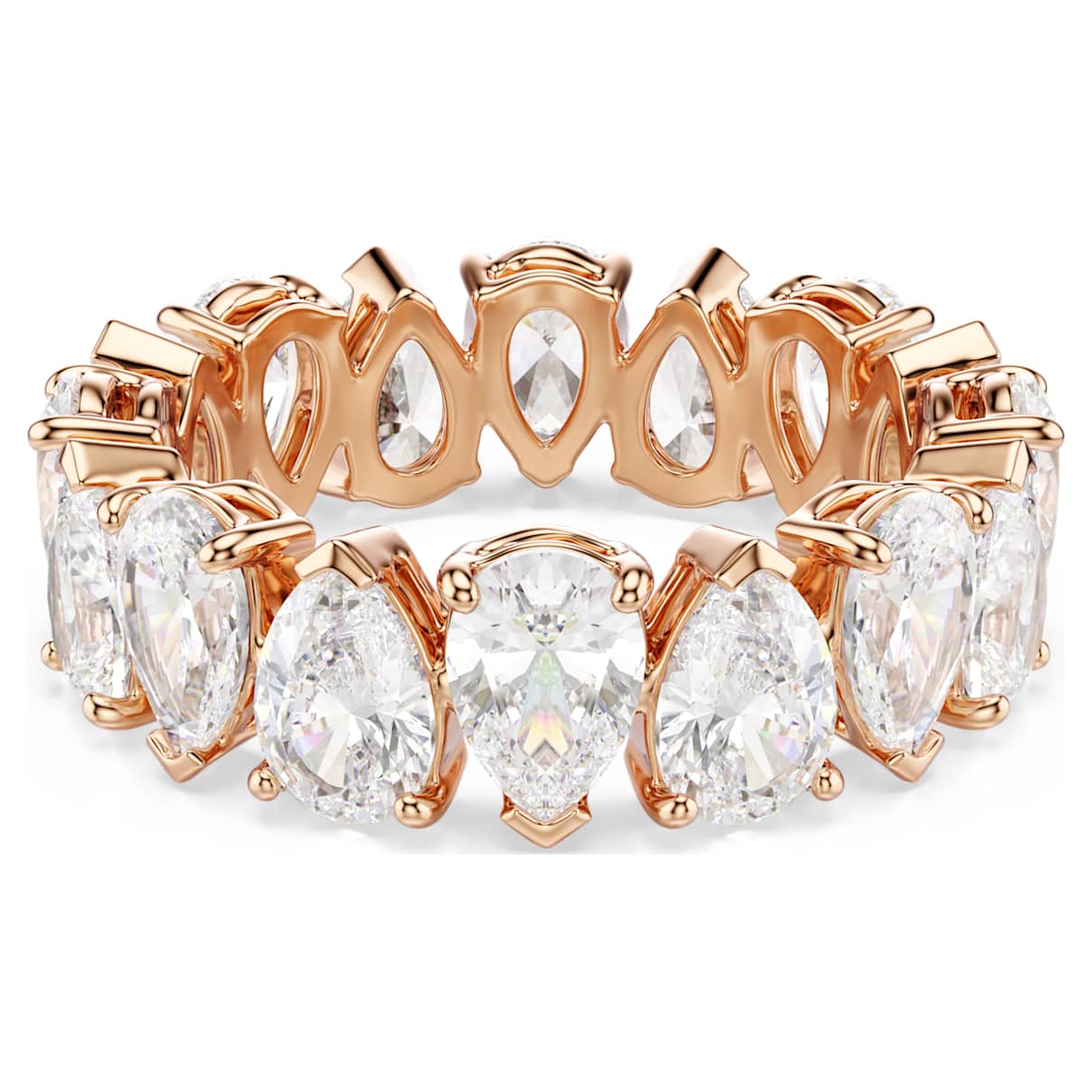 Swarovski Matrix Vittore Ring  Pear Cut  White  18K Rose Gold Finish