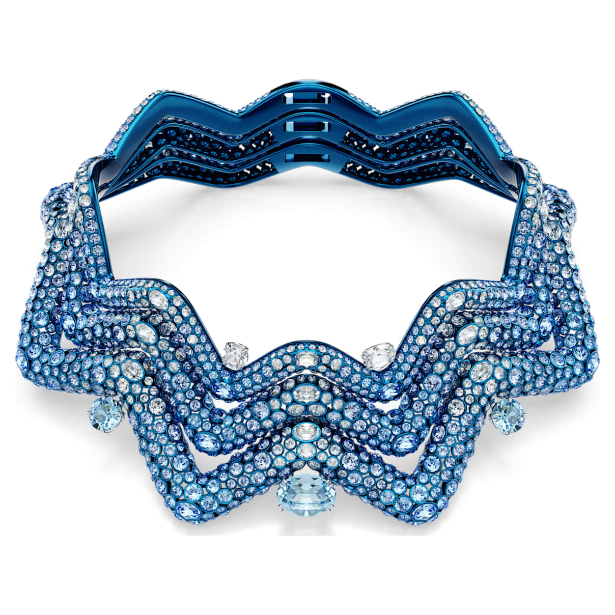 

Sublima choker, Statement, Mixed cuts, Blue, Blue finish