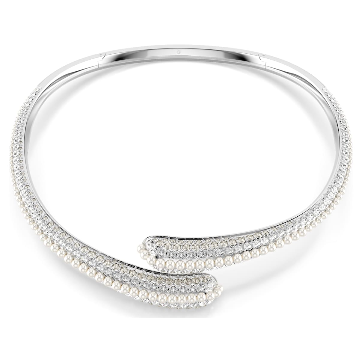 

Sublima necklace, Crystal pearl, Round cut, White, Rhodium plated