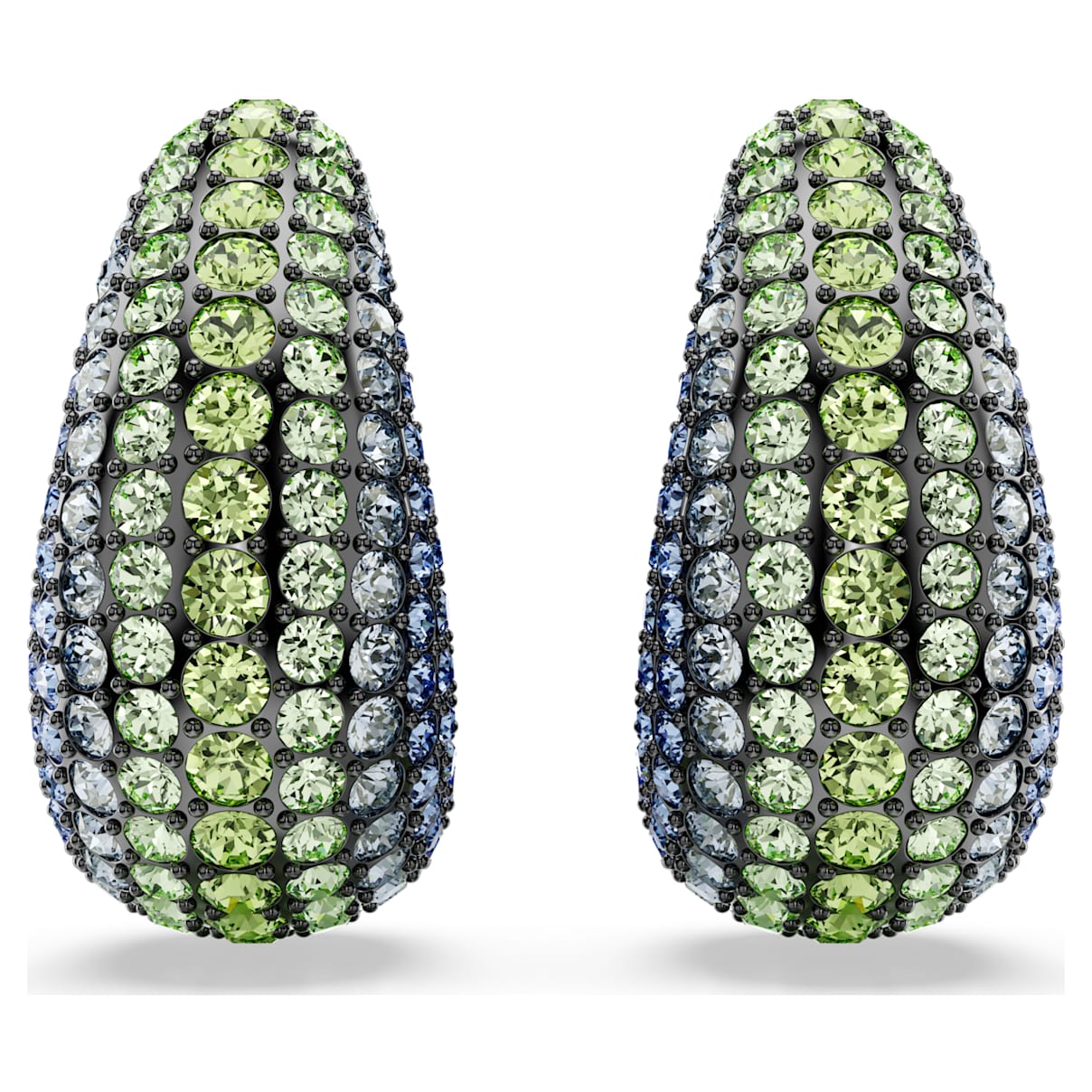 

Sublima clip earrings, Round cut, Multicoloured, Ruthenium plated