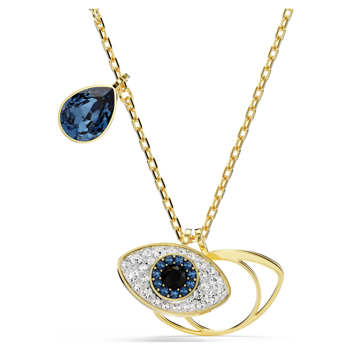 Pendente Symbolica, Evil eye, Blu, Finitura oro 18K OS