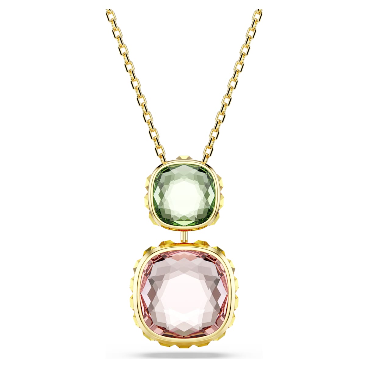 

Chroma pendant, Cushion cut, Multicolored, Gold-tone plated