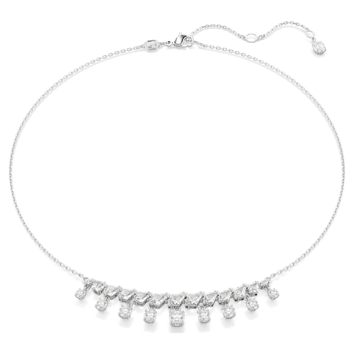 

Idyllia necklace, Mixed cuts, Snowflake, White, Rhodium plated