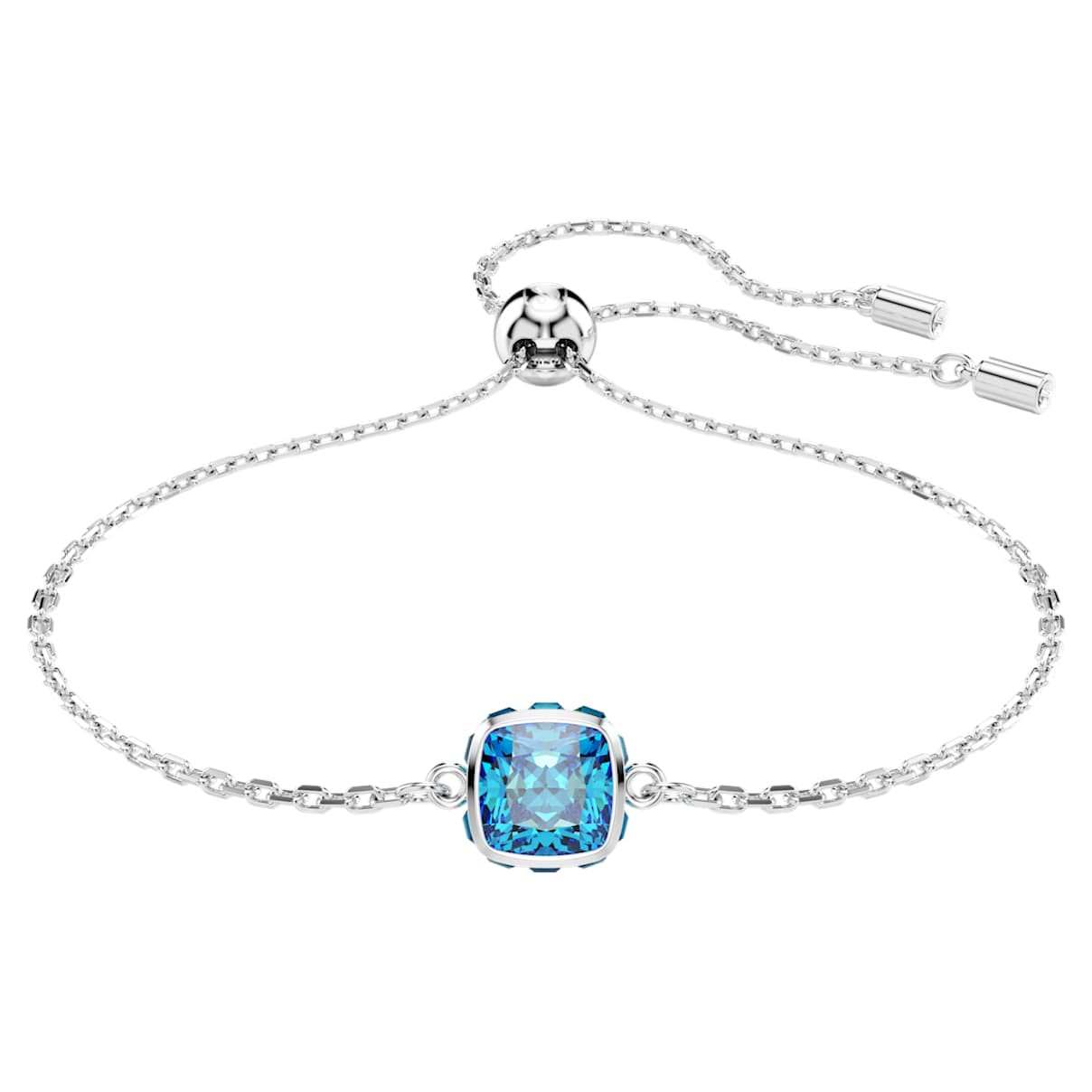 

Birthstone bracelet, Square cut, December, Blue, Rhodium plated