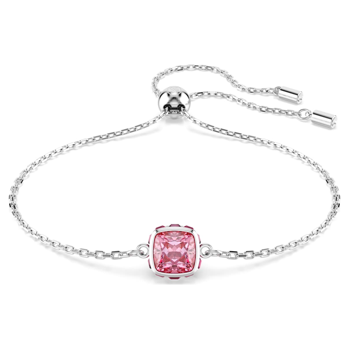 

Birthstone bracelet, Square cut, October, Pink, Rhodium plated