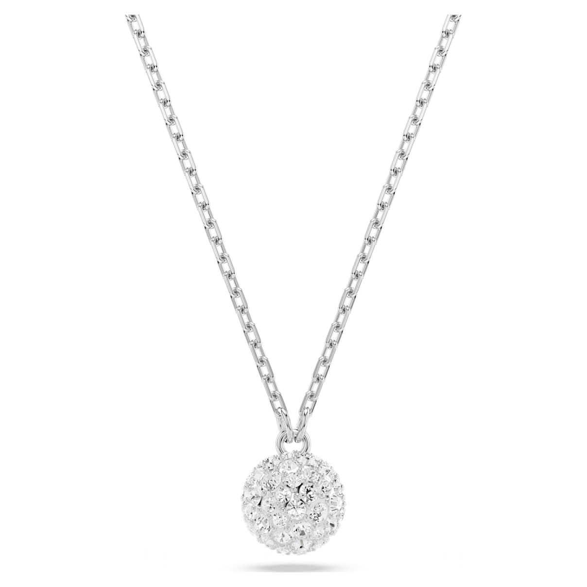 

Dextera pendant, Round cut, Sphere, White, Rhodium plated