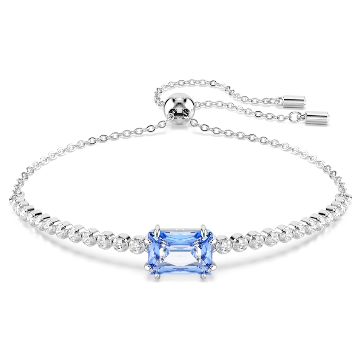 

Matrix Tennis bracelet, Mixed cuts, Blue, Rhodium plated