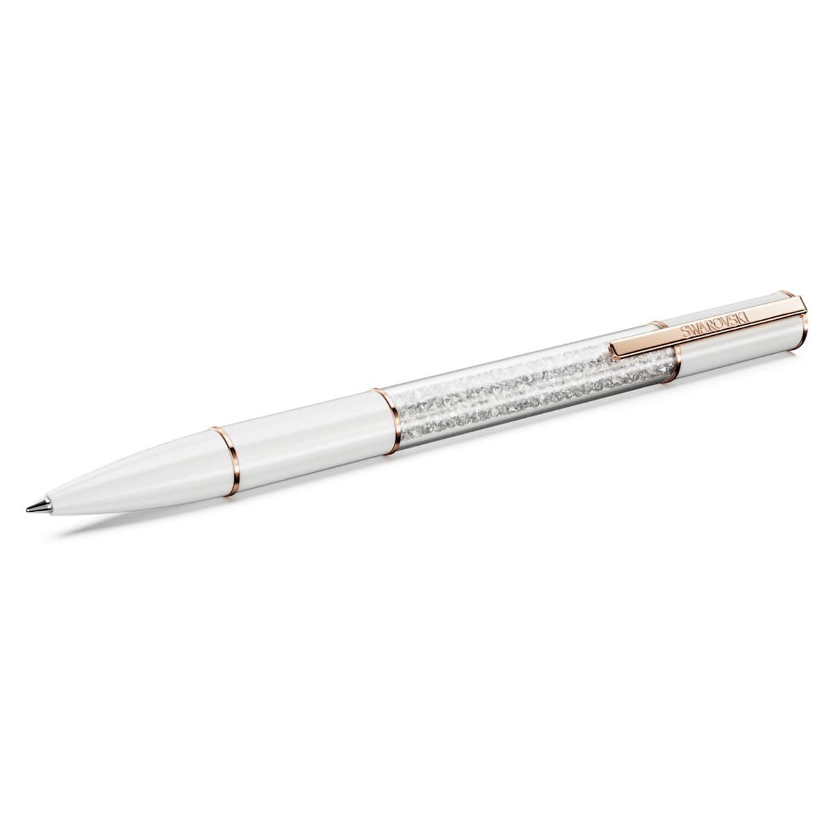 

Crystalline Lustre ballpoint pen, White, Rose gold-tone plated