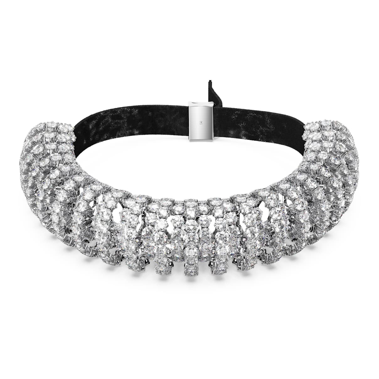 

Constella choker, Round cut, White, Rhodium plated