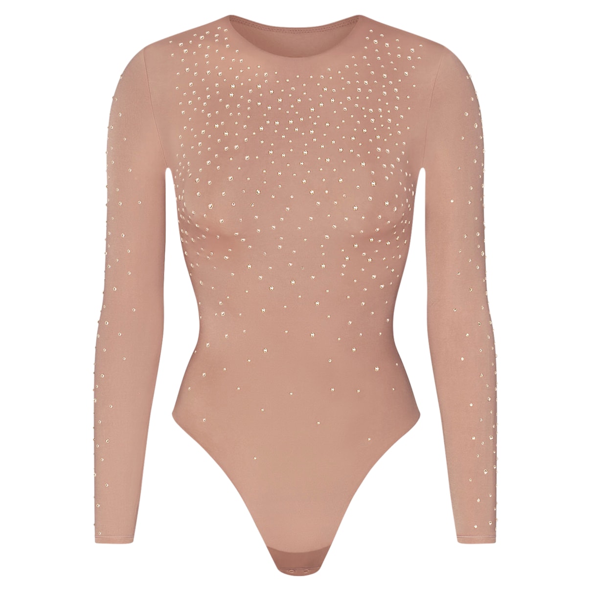 

Swarovski x SKIMS Bodi de manga larga y cuello redondo en Jelly Sheer