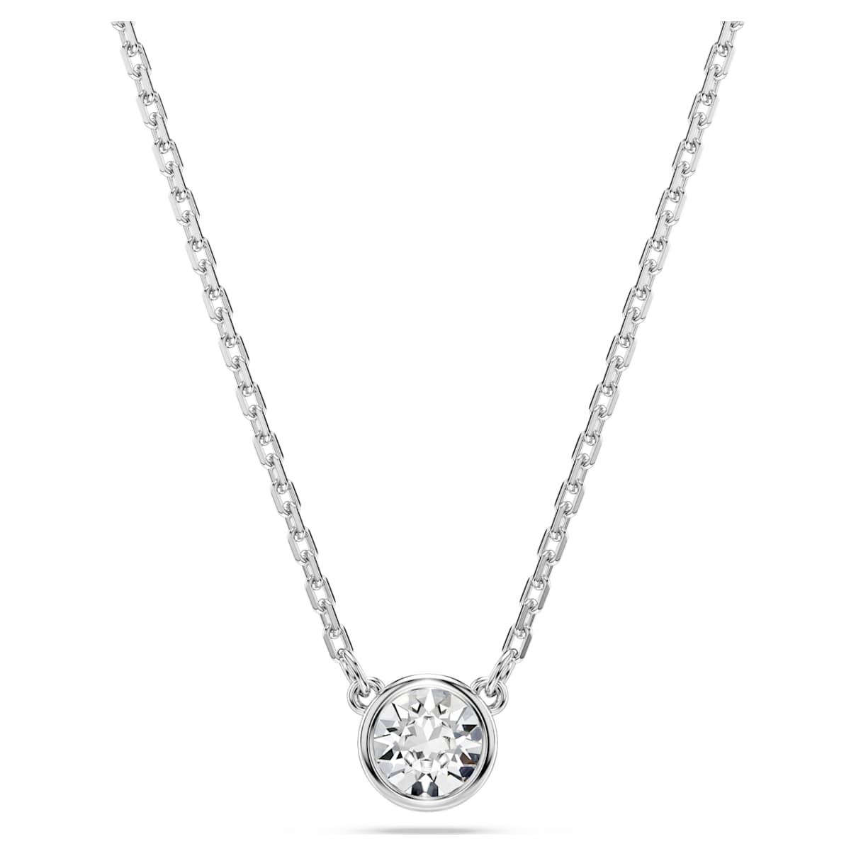 

Imber pendant, Round cut, White, Rhodium plated