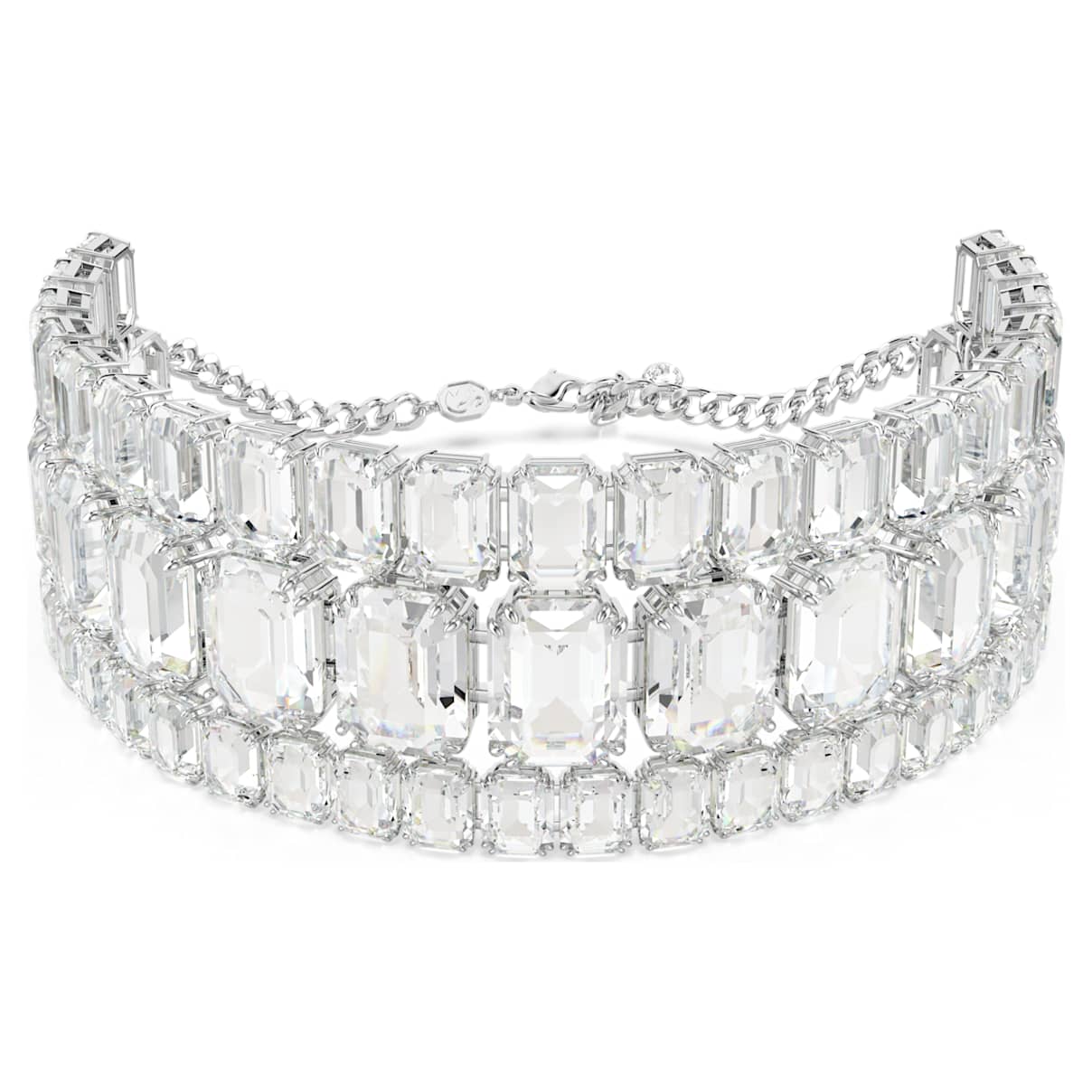 

Millenia choker, Octagon cut, White, Rhodium plated