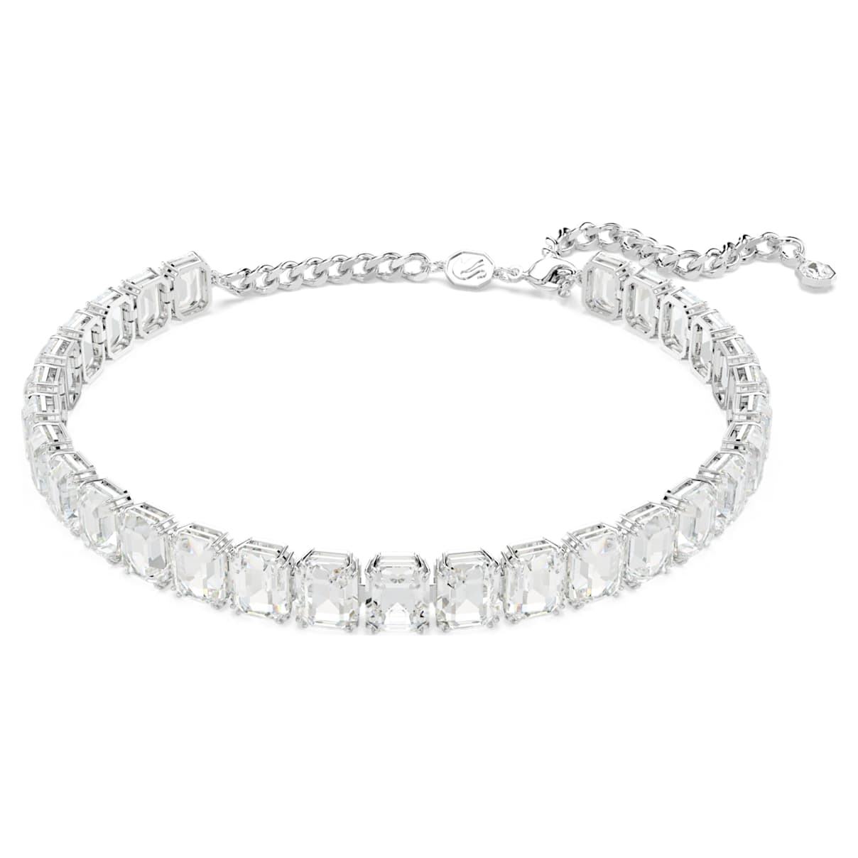 

Millenia choker, Octagon cut, White, Rhodium plated
