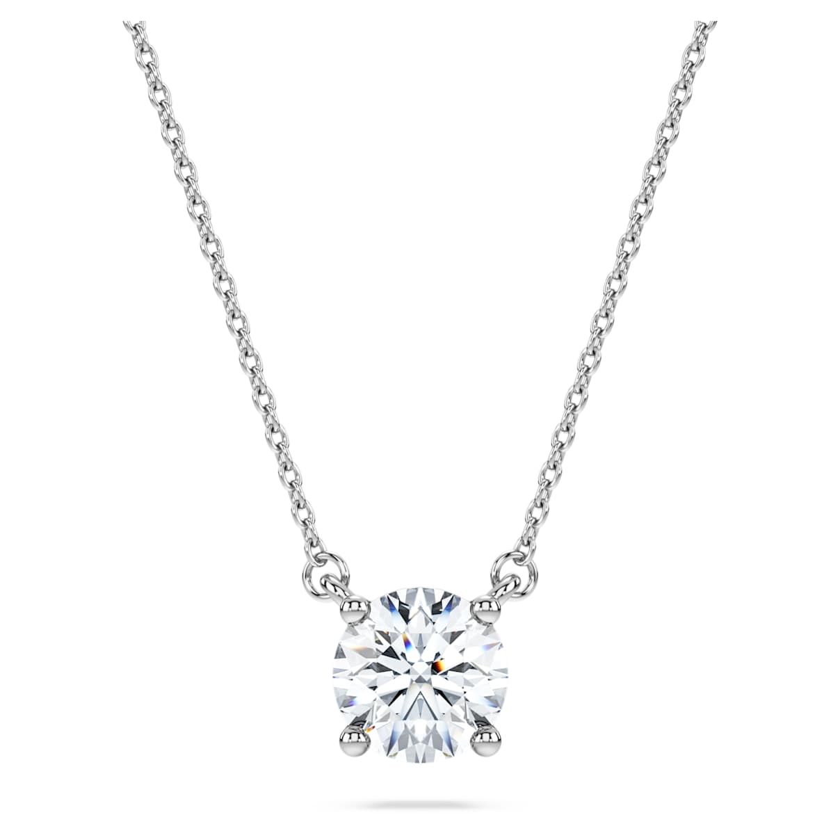 

Eternity solitaire pendant, Lab-grown diamonds 1 ct tw, Round shape, 14K white gold