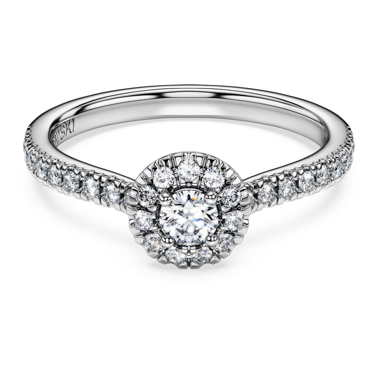 Eternity Strahlenkranz-Solitärring, Im Labor gezüchteter Diamanten 0,45 ct tw, Rundschliff, Sterlingsilber