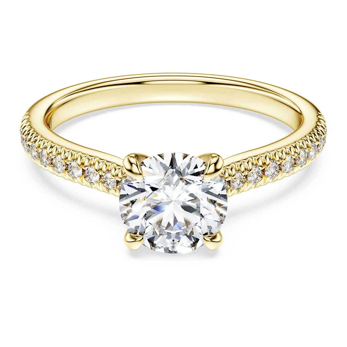 

Eternity solitaire ring, Lab-grown diamonds 1.2 ct tw, Round shape, 14K yellow gold