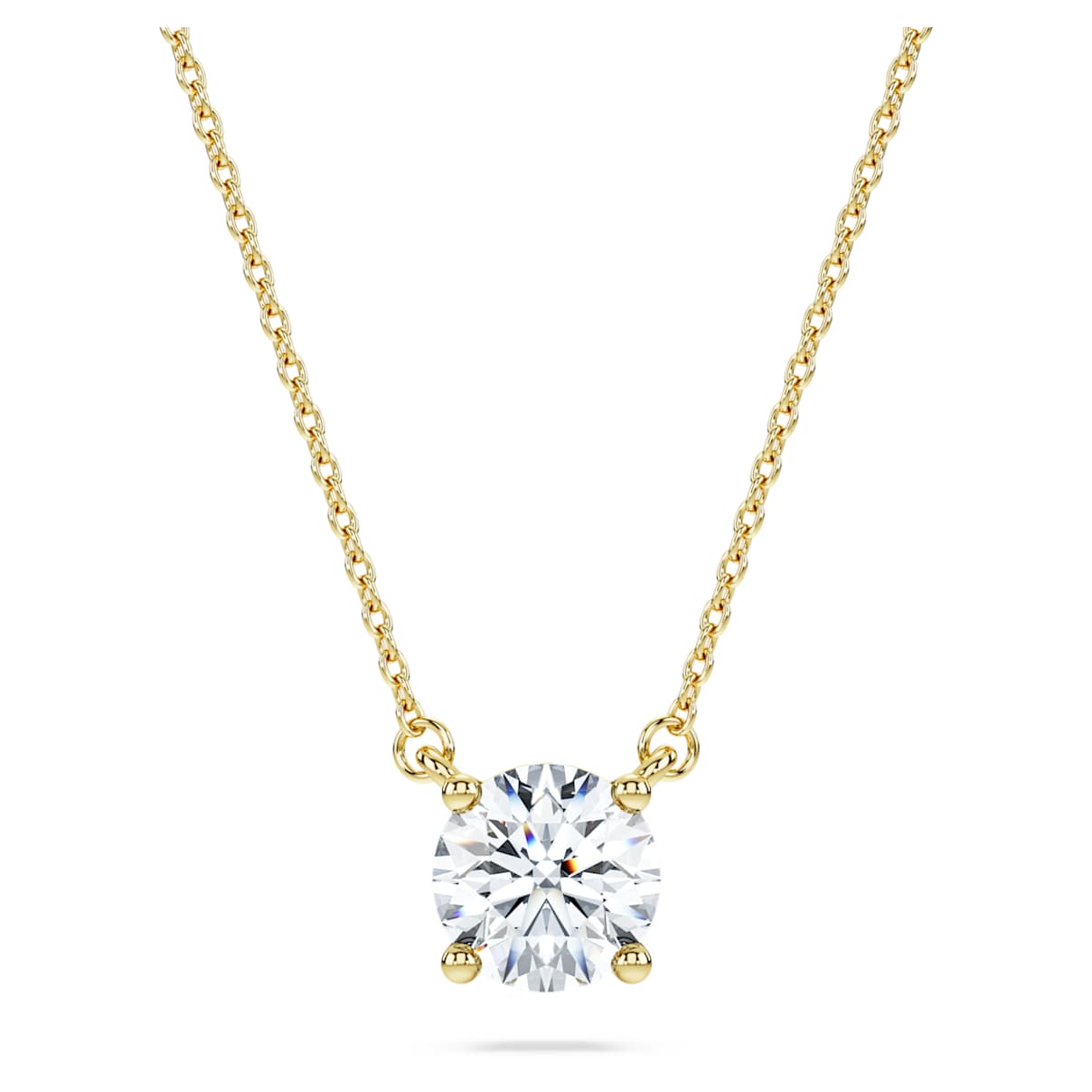 

Eternity solitaire pendant, Lab-grown diamonds 1 ct tw, Round shape, 18K yellow gold
