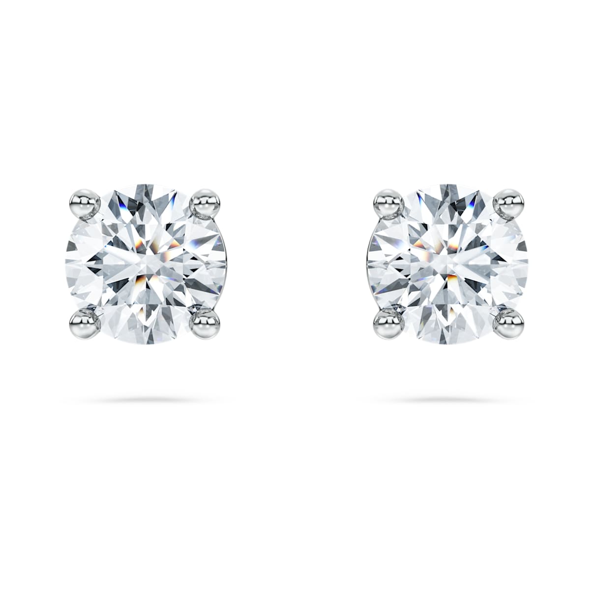

Eternity solitaire stud earrings, Lab-grown diamonds 1 ct tw, Round shape, 18K white gold