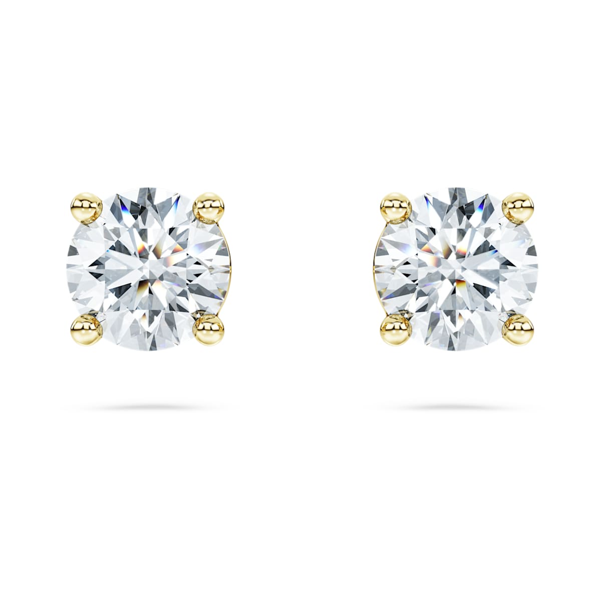 

Eternity solitaire stud earrings, Lab-grown diamonds 1 ct tw, Round shape, 18K yellow gold