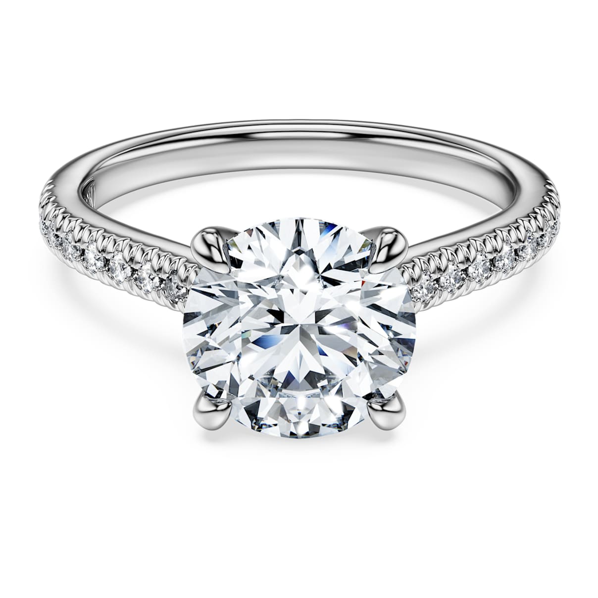 Eternity Solitärring, Im Labor gezüchteter Diamanten 2,2 ct tw, Rundschliff, 18K Weißgold