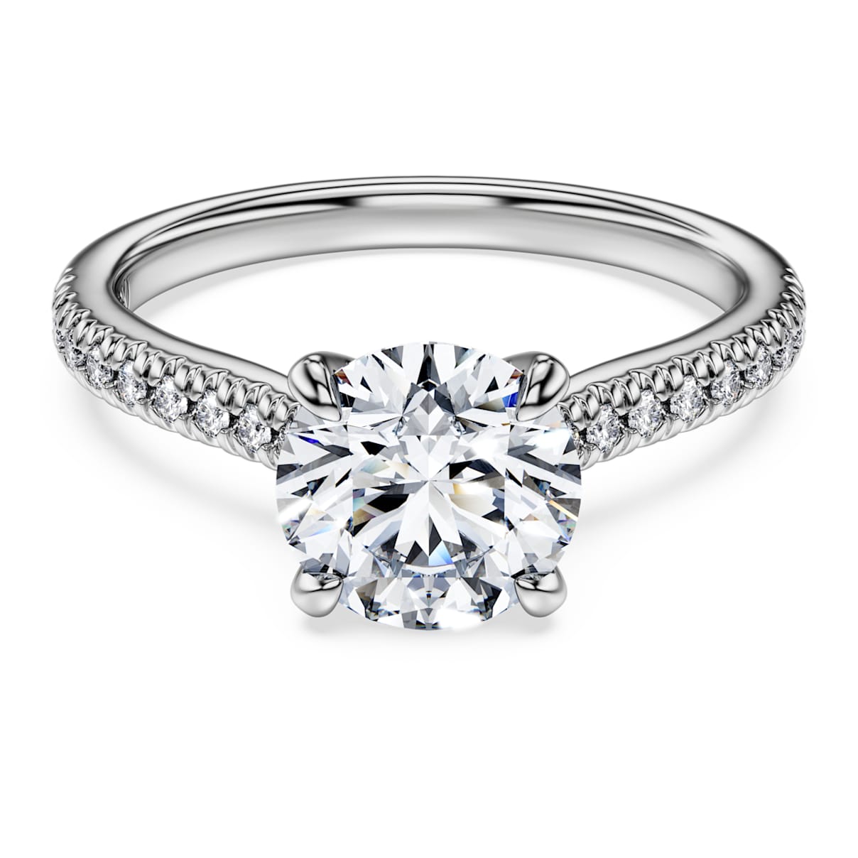Eternity Solitärring, Im Labor gezüchteter Diamanten 1,7 ct tw, Rundschliff, 18K Weißgold