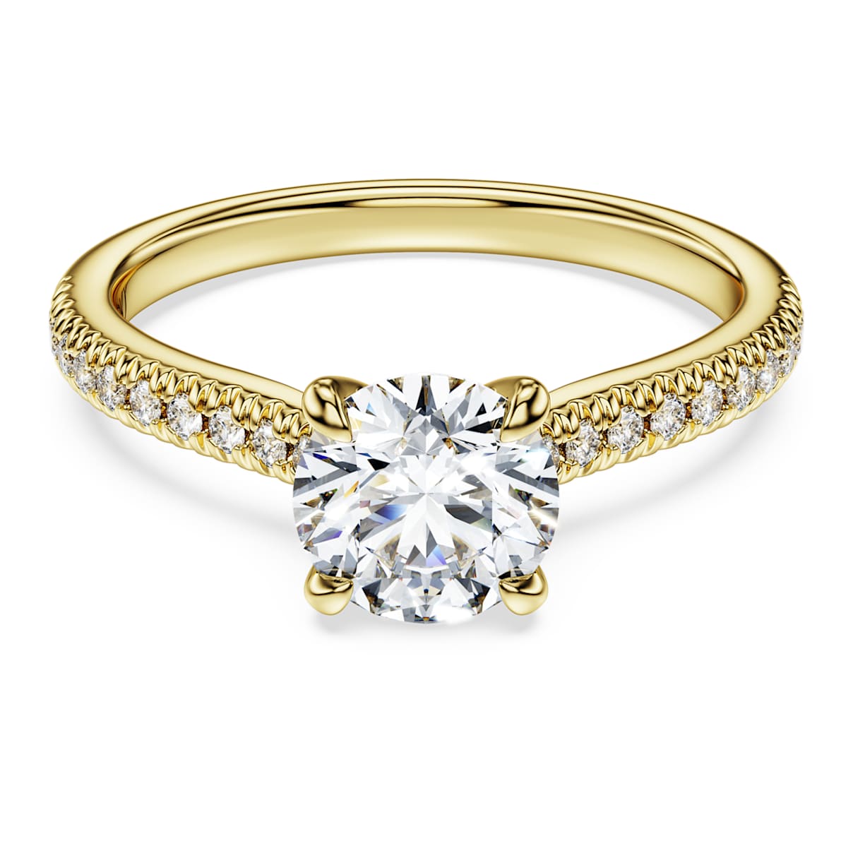 Eternity Solitärring, Im Labor gezüchteter Diamanten 1,2 ct tw, Rundschliff, 18K Gelbgold