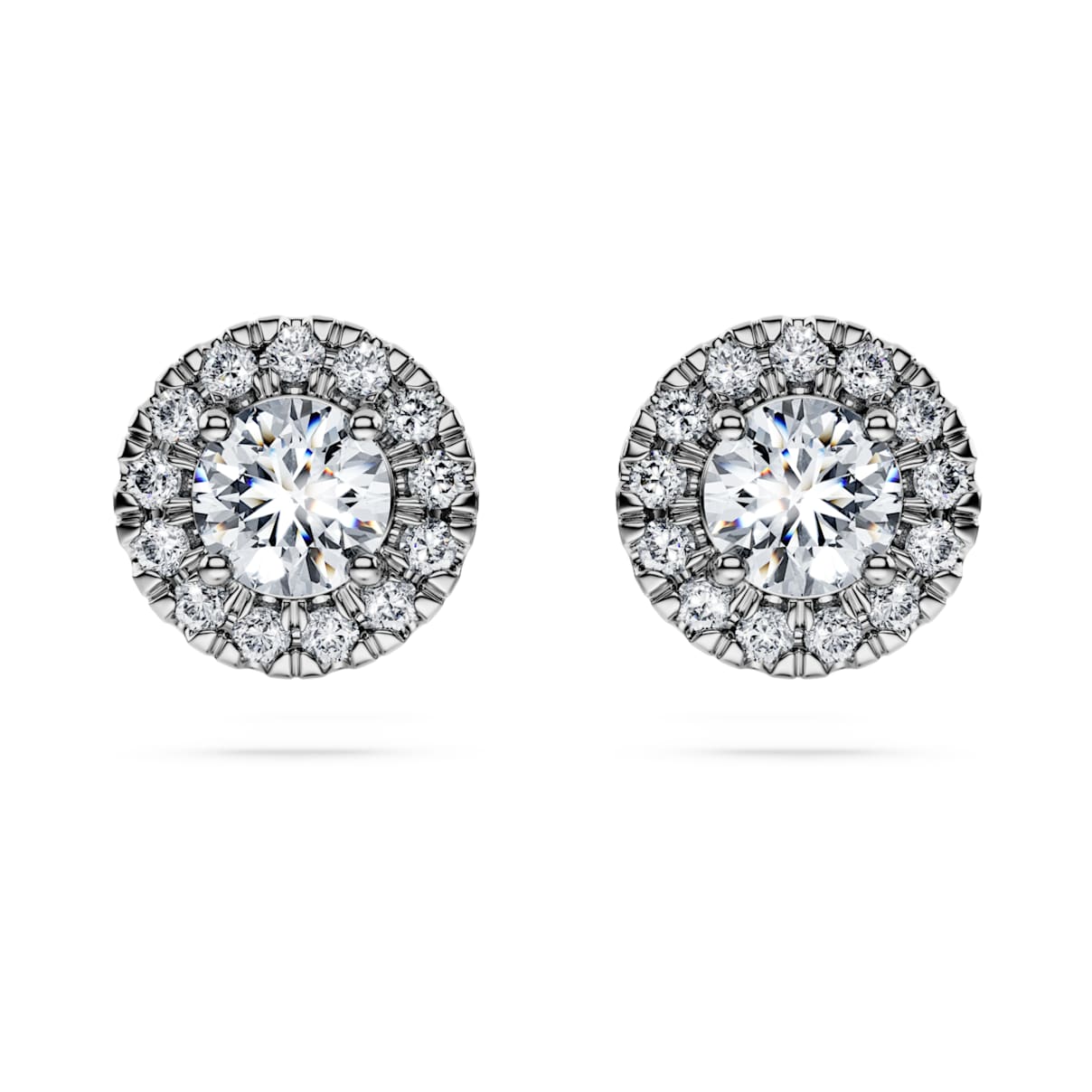Eternity Strahlenkranz Ohrstecker, Im Labor gezüchteter Diamanten 0,75 ct tw, Rundschliff, 18K Weißgold