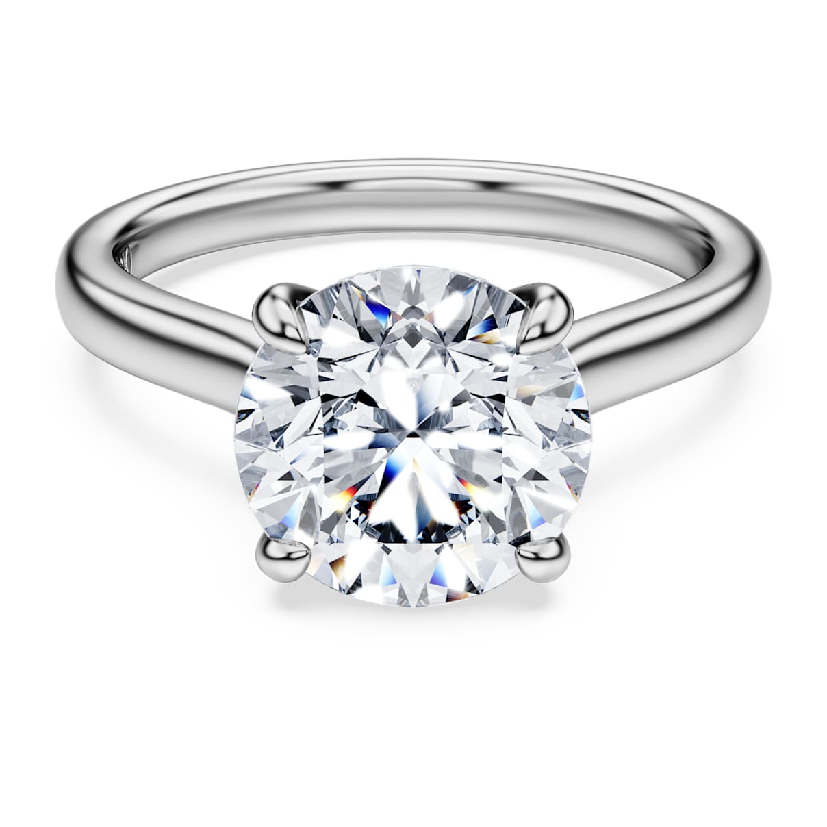Eternity solitaire ring, Lab-grown diamonds 3 ct tw, Round shape, 14K white gold