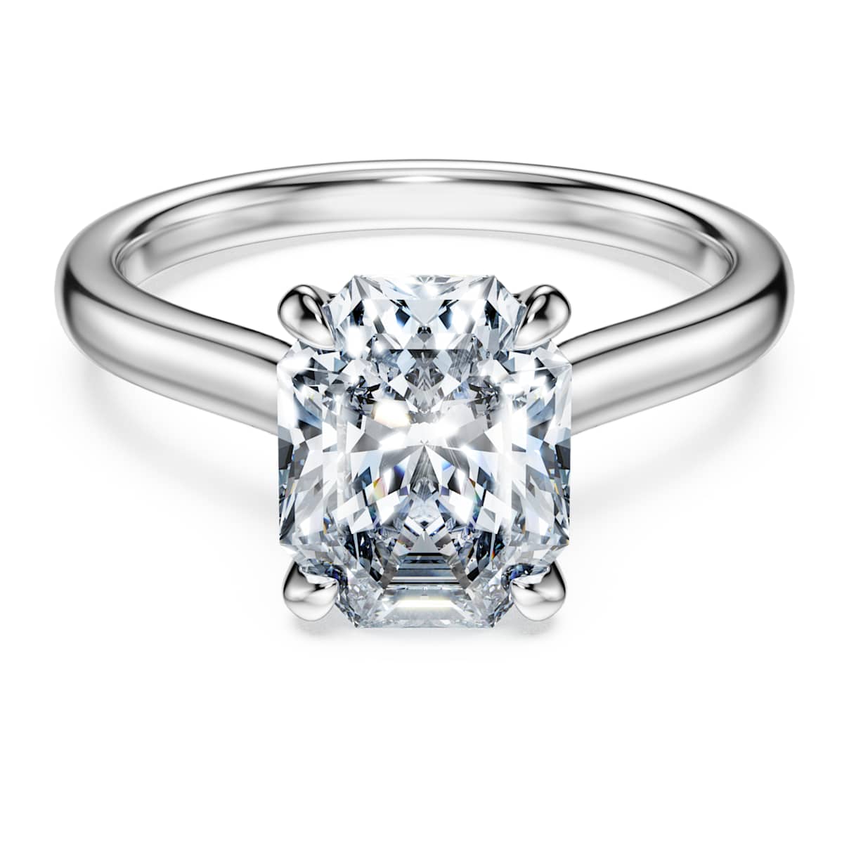 Eternity solitaire ring, Lab-grown diamonds 2.0 ct tw, Octagon shape, 14K white gold