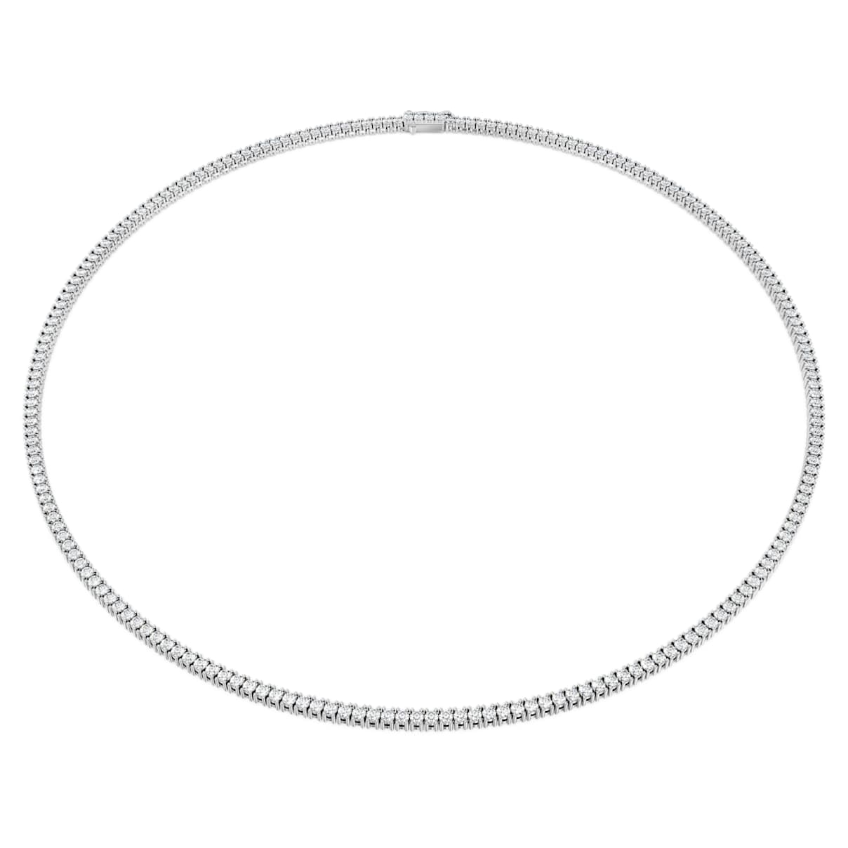 Eternity Tennis Halskette, Im Labor gezüchteter Diamanten 7 ct tw, Rundschliff, 18K Weißgold
