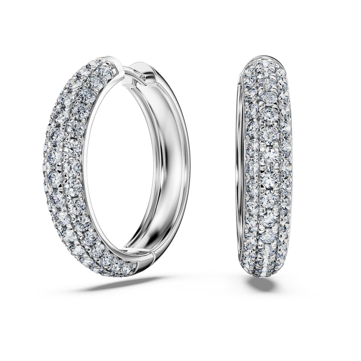 

Anneaux d'oreilles Eternity, Diamants de synthèse 2 ct tw, Forme ronde, Or blanc 18 carats