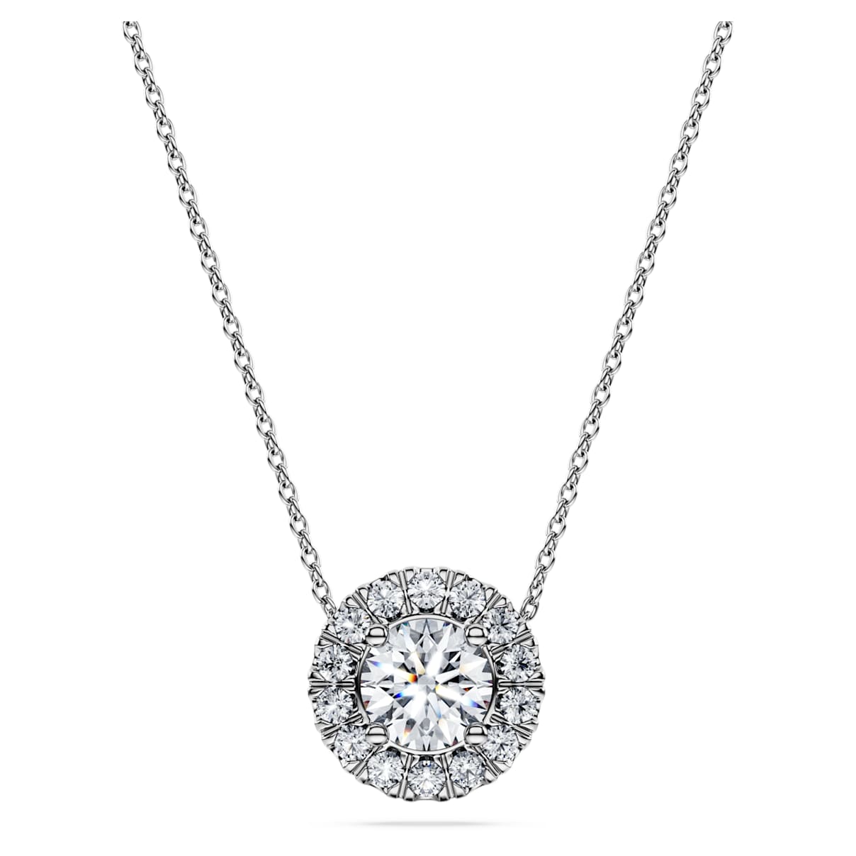 Eternity Strahlenkranz Solitär-Anhänger, Im Labor gezüchteter Diamanten 1 ct tw, Rundschliff, 18K Weißgold
