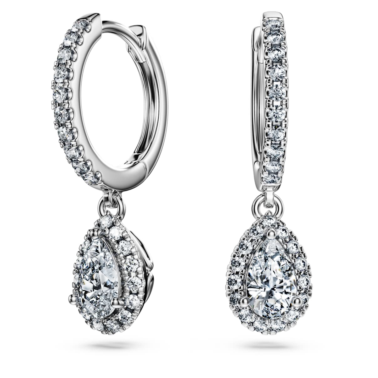 Eternity Drop-Ohrhänger, Im Labor gezüchteter Diamanten 1,25 ct tw, Verschiedene Schliffe, 18K Weißgold