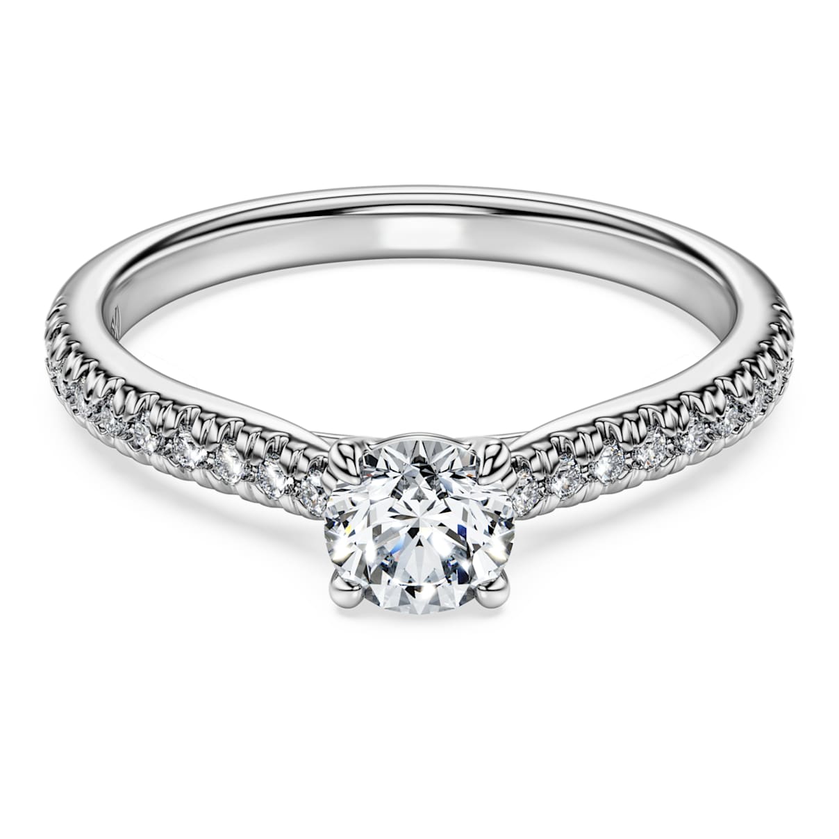 Eternity Solitärring, Im Labor gezüchteter Diamanten 0,7 ct tw, Rundschliff, 18K Weißgold