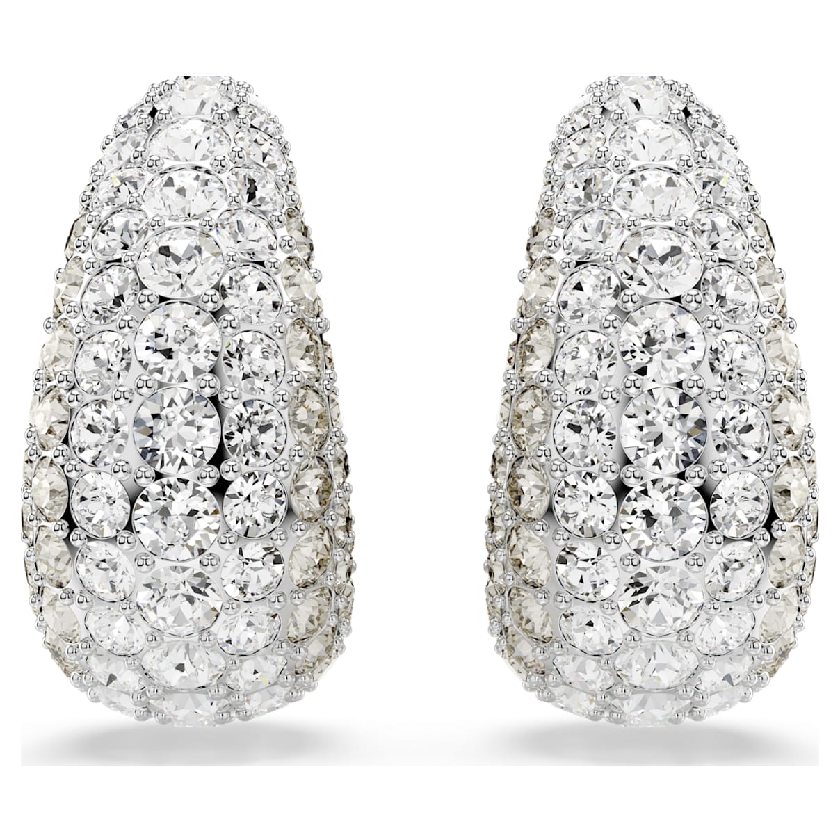

Sublima clip earrings, Round cut, White, Rhodium plated