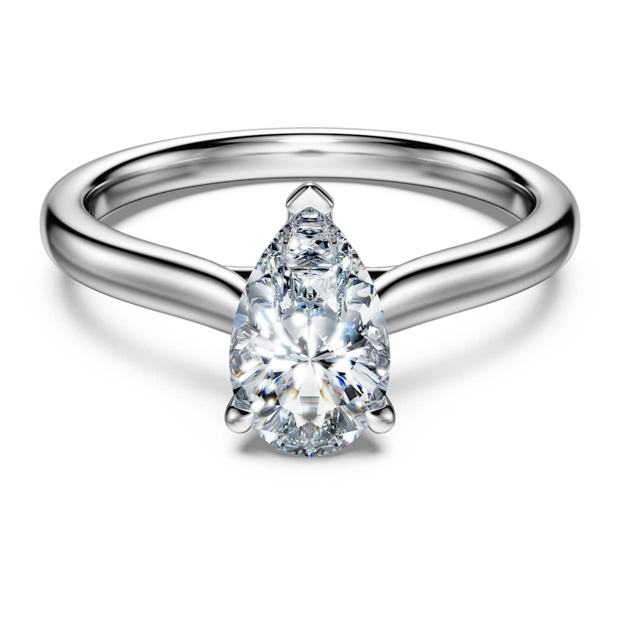 Eternity Solitärring, Im Labor gezüchteter Diamanten 1 ct tw, Tropfenschliff, 18K Weißgold