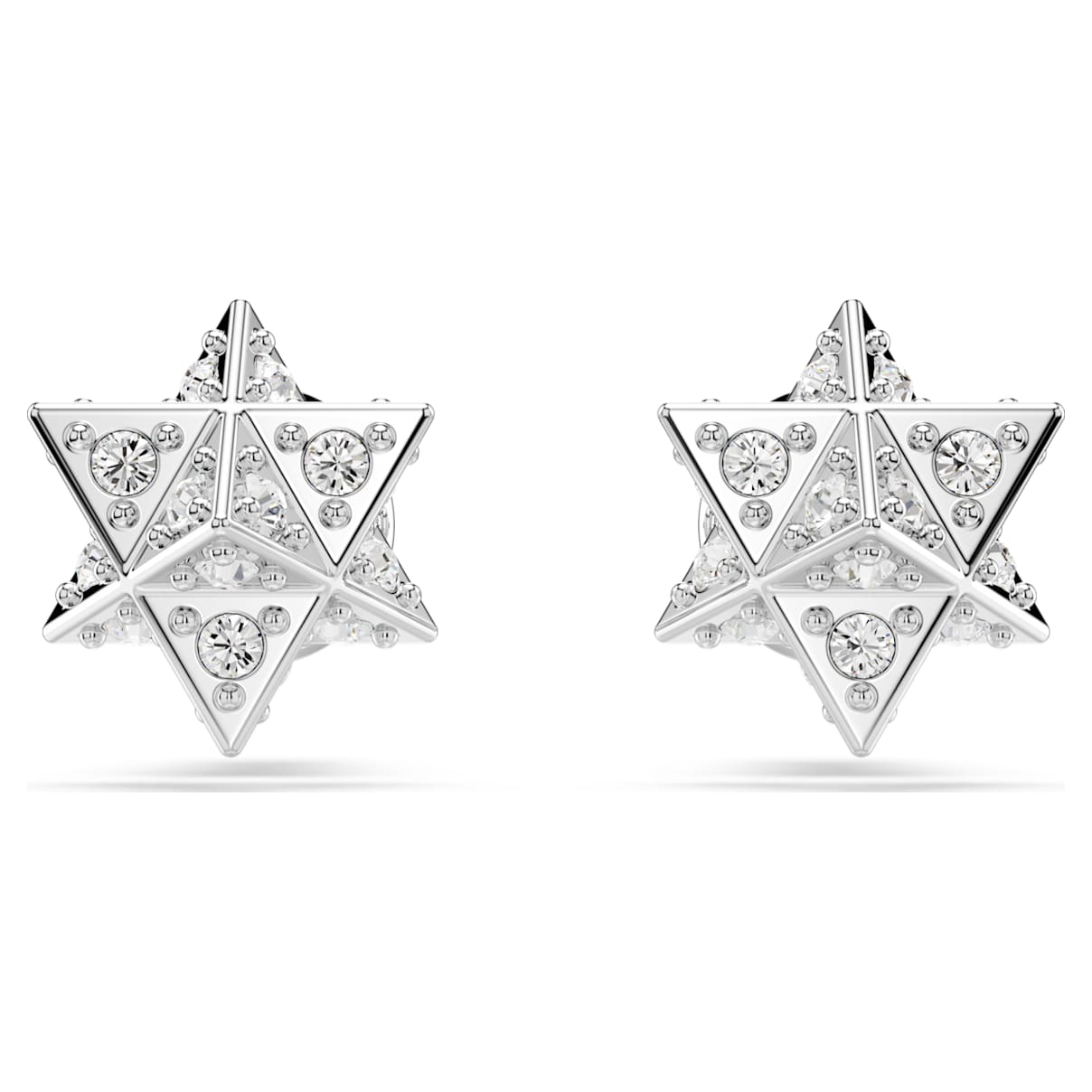 

Clous d'oreilles Dextera, Taille ronde, Étoile, Blanches, Métal rhodié