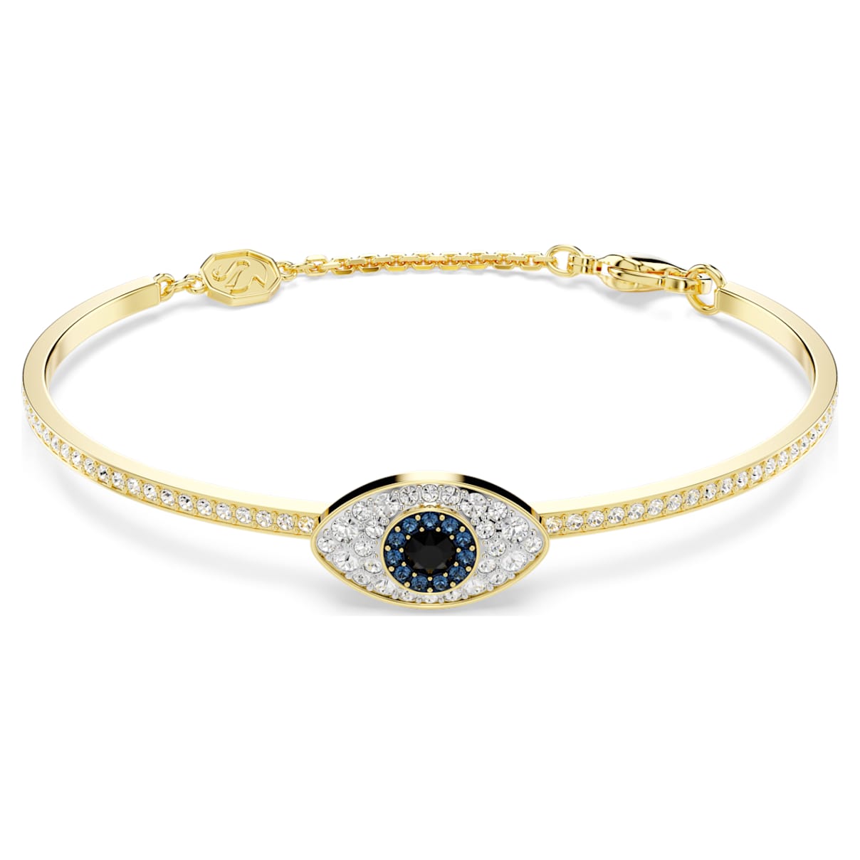 Symbolica Armreif, BÃ¶ser Blick, Blau, 18K Goldbeschichtet Unisex L