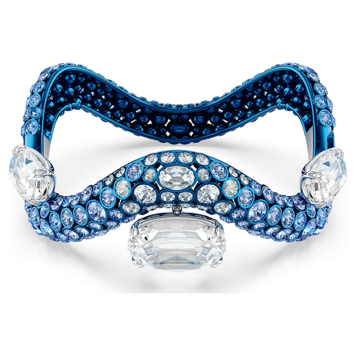 

Sublima bangle, Mixed cuts, Blue, Blue finish