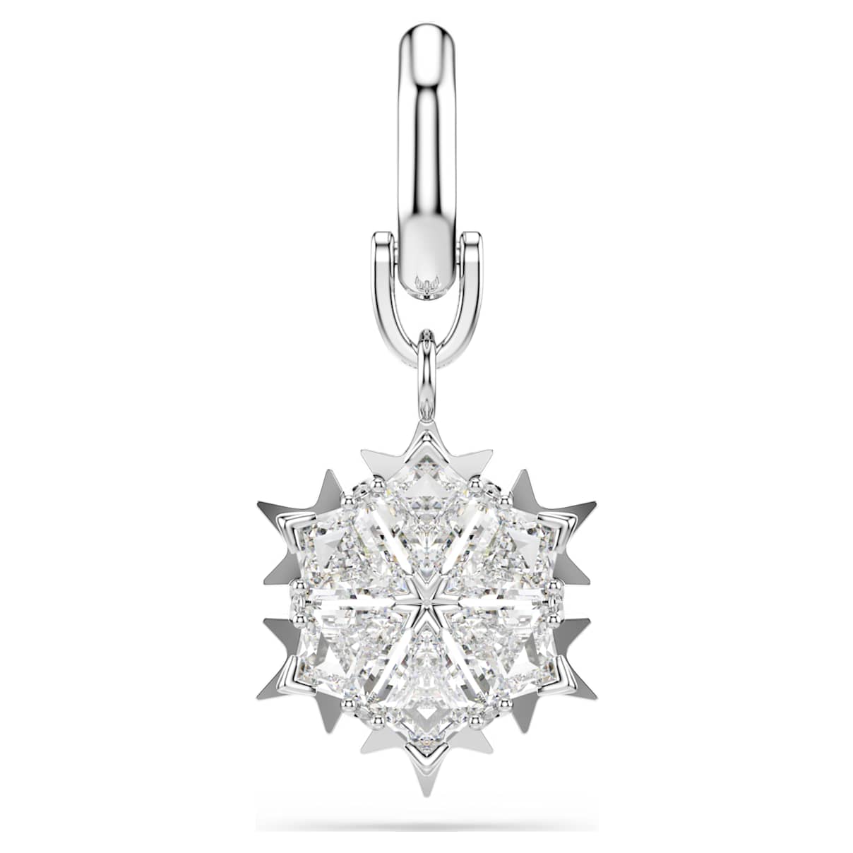 Symbolica Charm, Schneeflocke, Weiß, Rhodiniert
