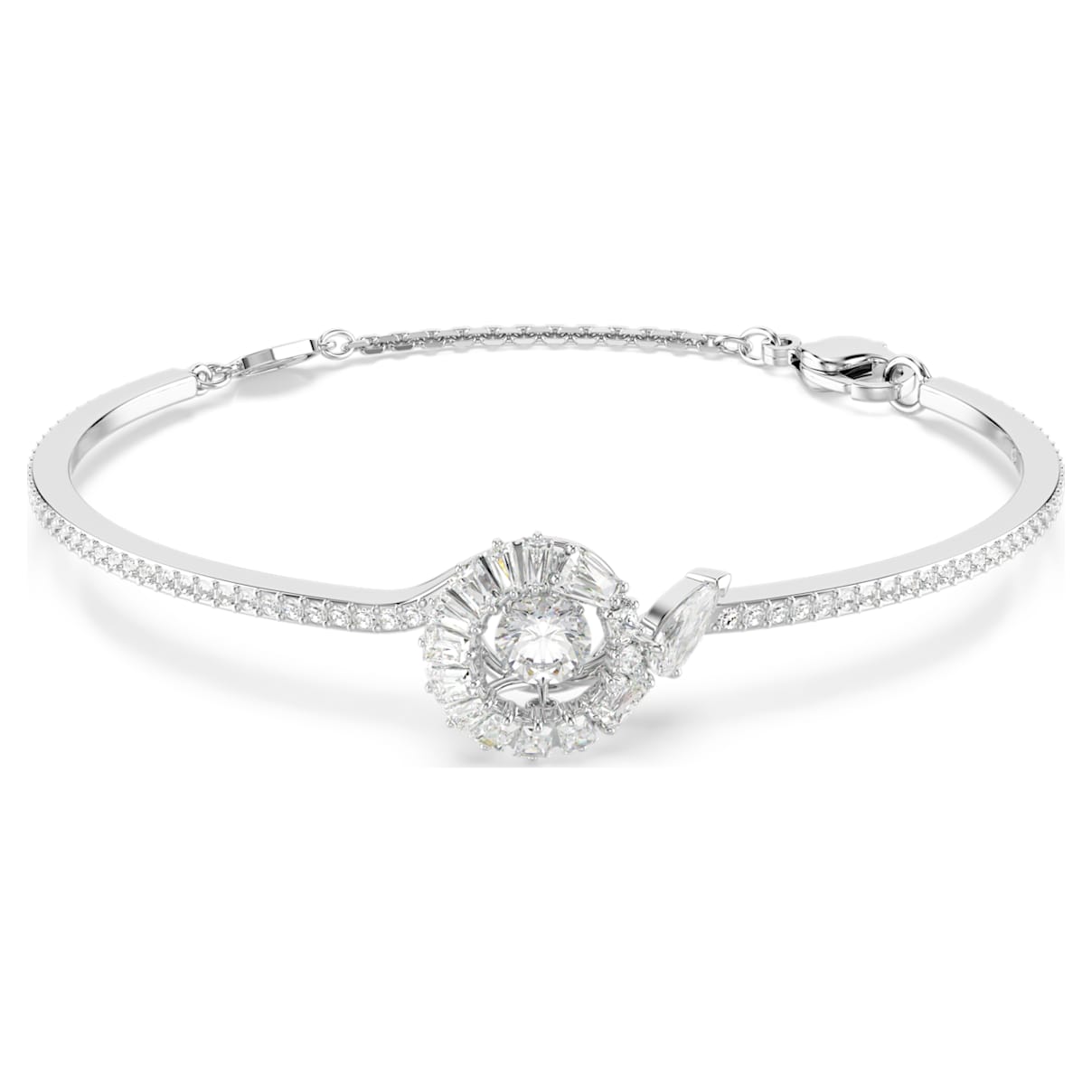 

Snake bangle, Mixed cuts, Year of the Snake, White, Rhodium plated
