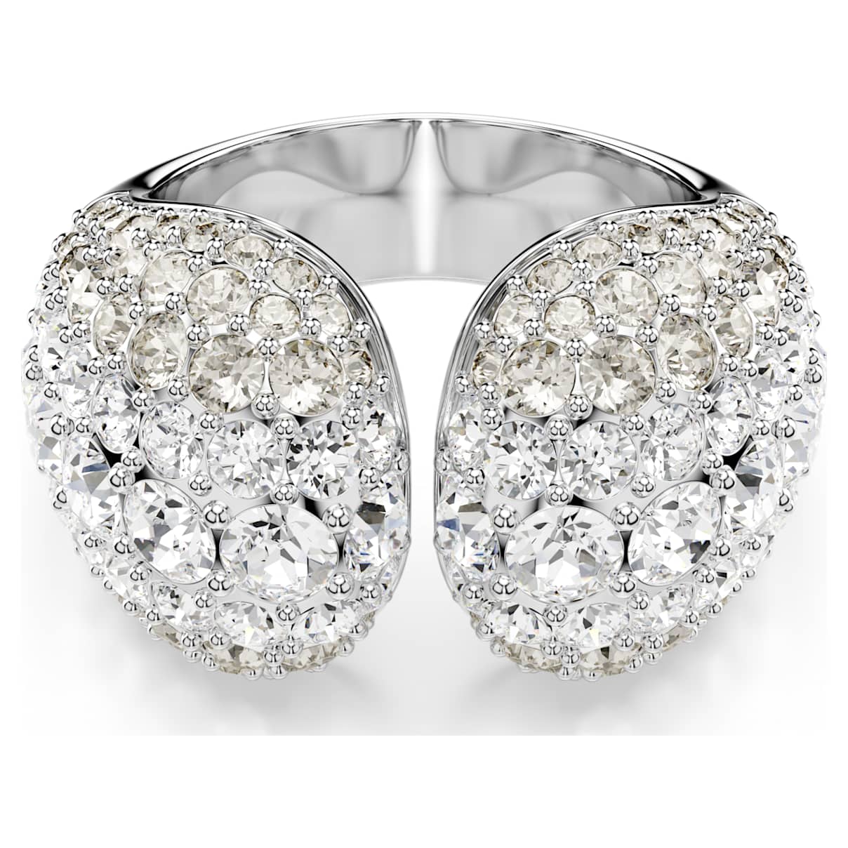 

Sublima cocktail ring, Round cut, White, Rhodium plated