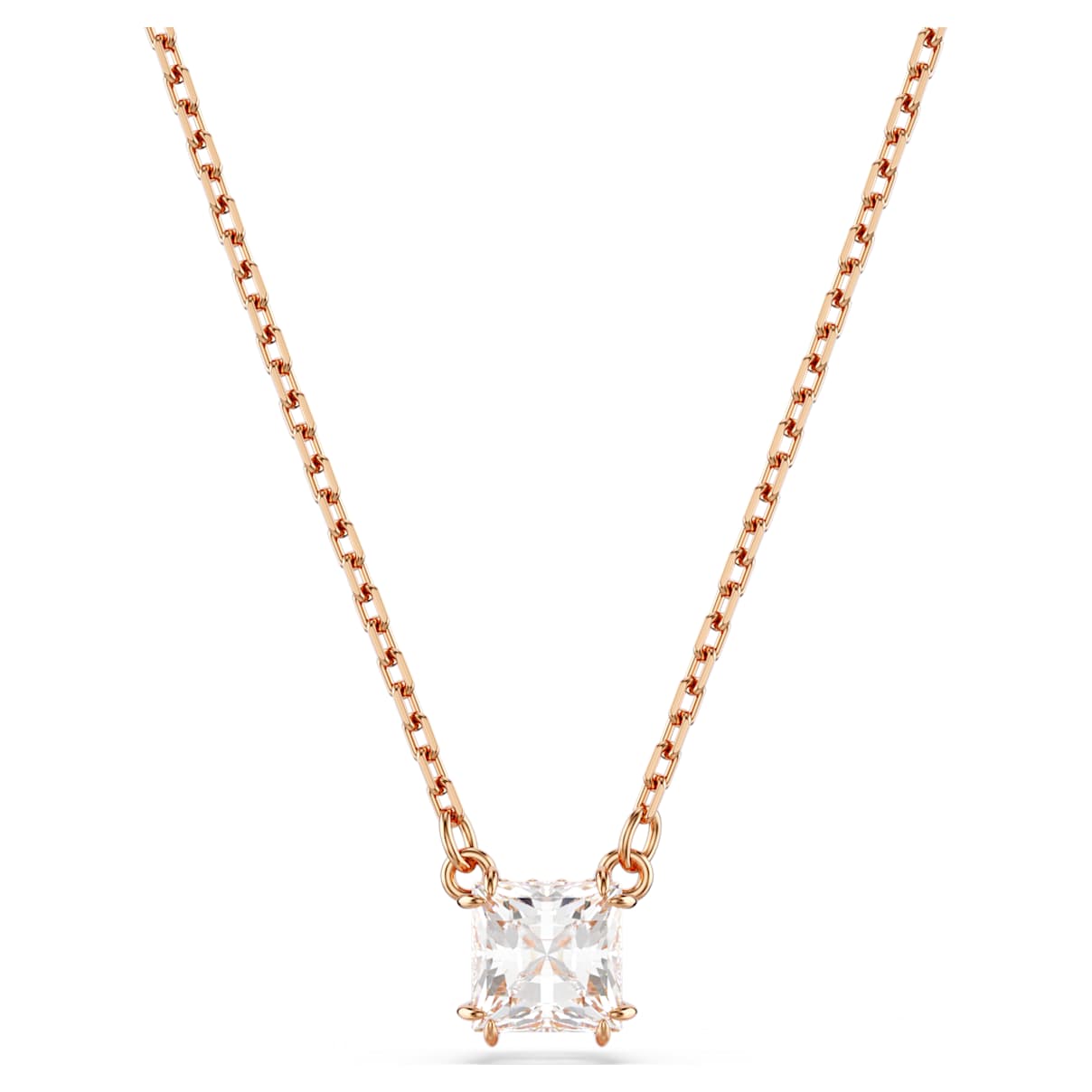 

Stilla Attract pendant, Square cut, White, Rose gold-tone plated